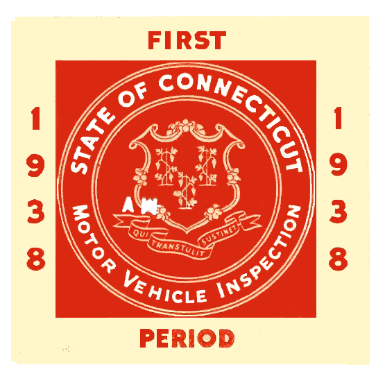 1938 Connecticut INSPECTION Sticker